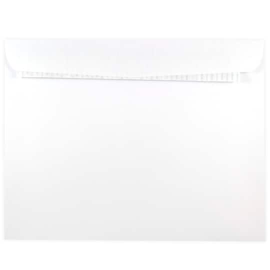 JAM Paper 9" x 12" White Booklet Peel & Seal Commercial Envelopes